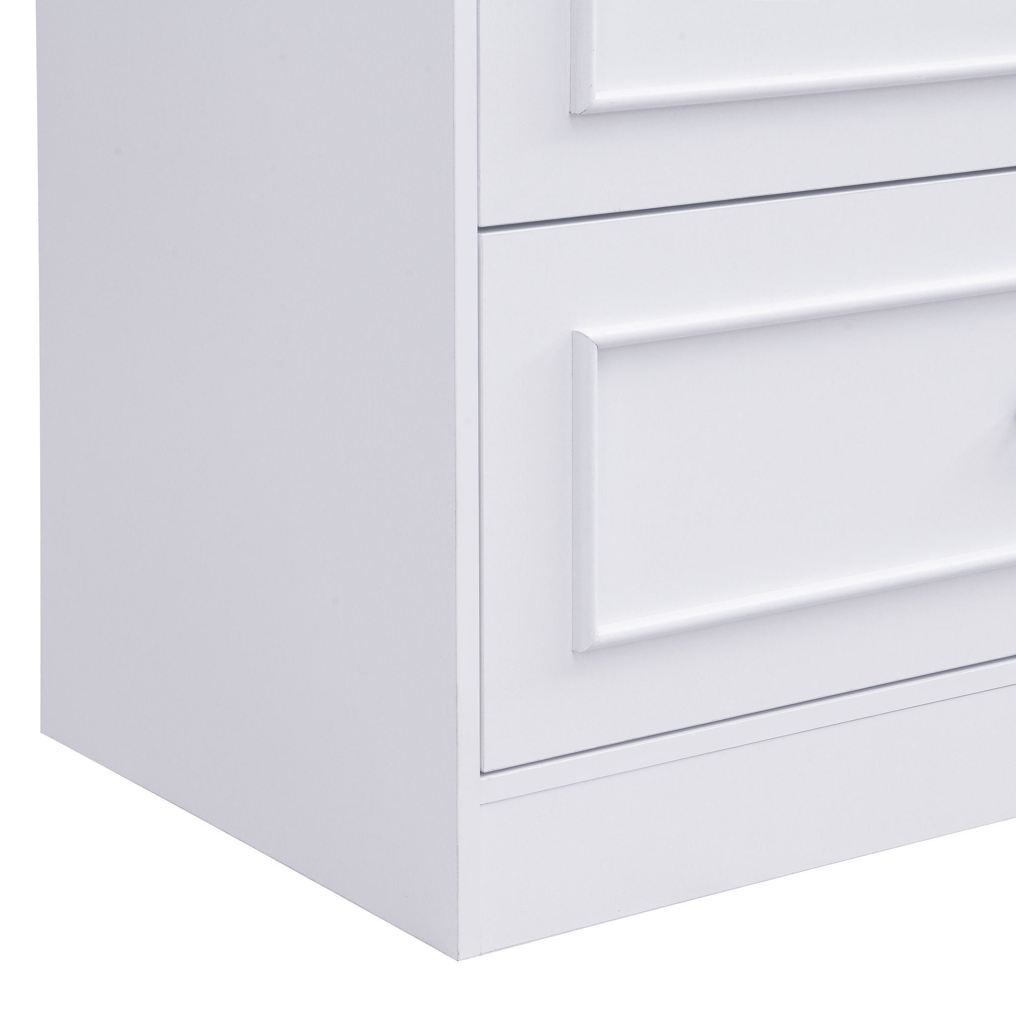 Arched Top Storage Cabinet With Fixed 2 Tier Shelves, 2 Large Drawers