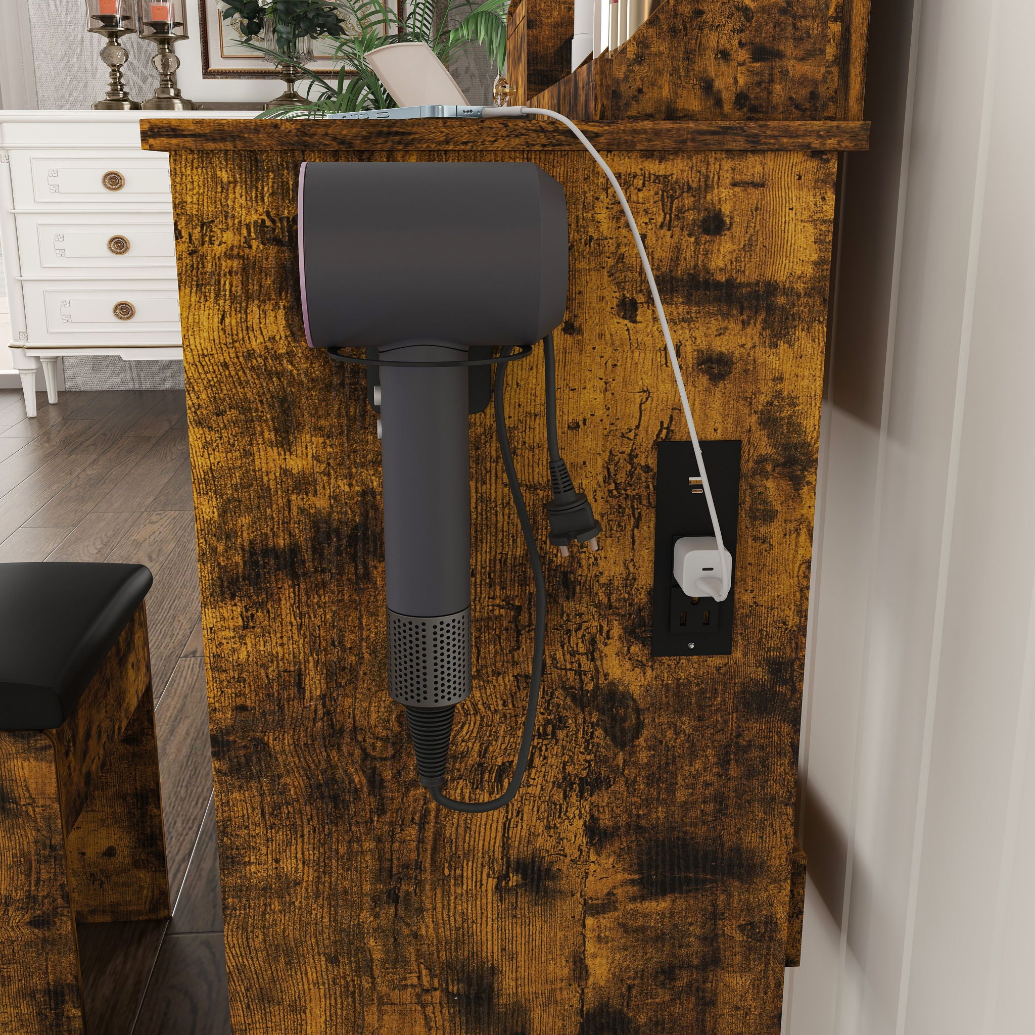 Modern Small Vanity Desk With 3 LED Lighting Modes, 3 Drawers