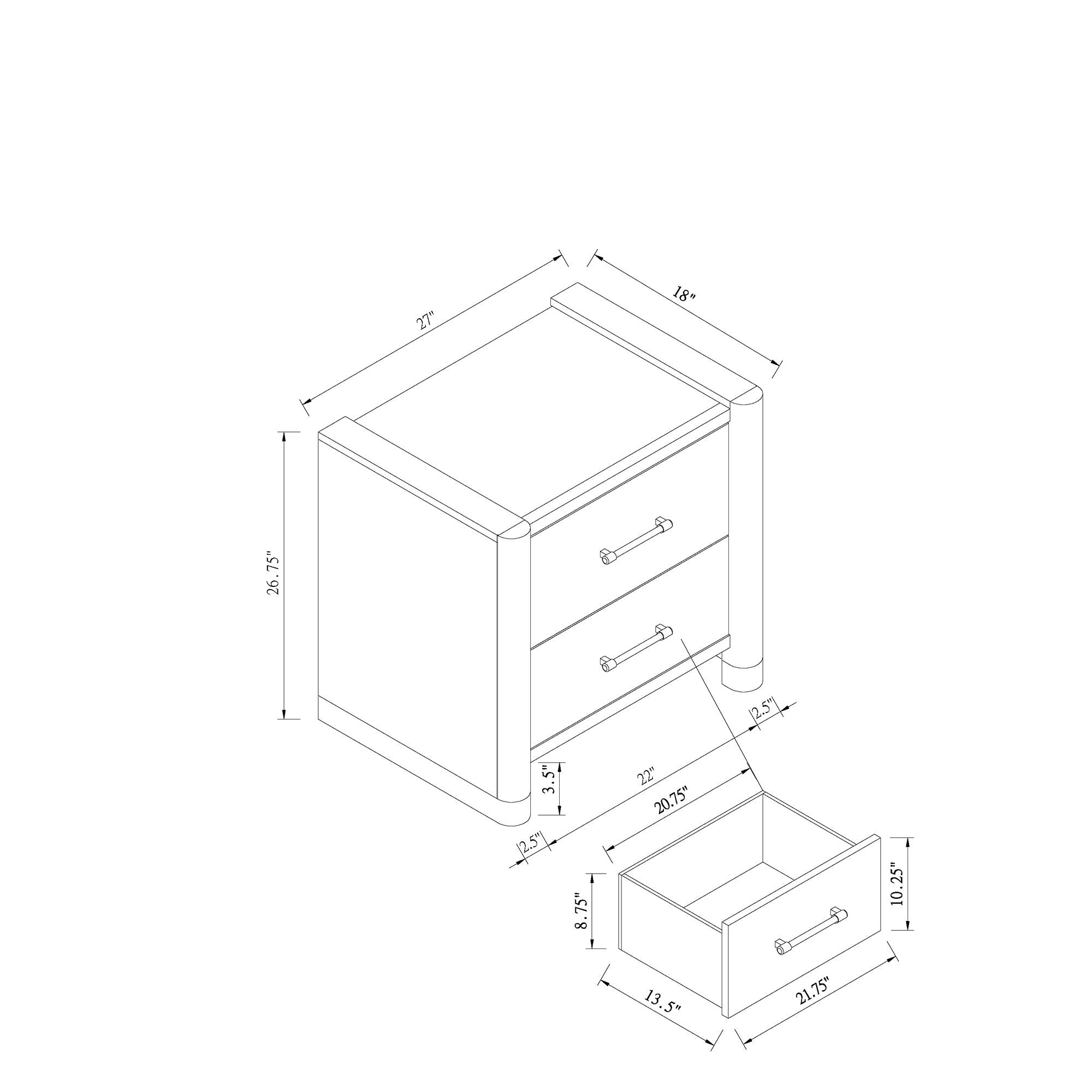 Sarai - 5 Pieces Bedroom Set With Upholstered Headboard