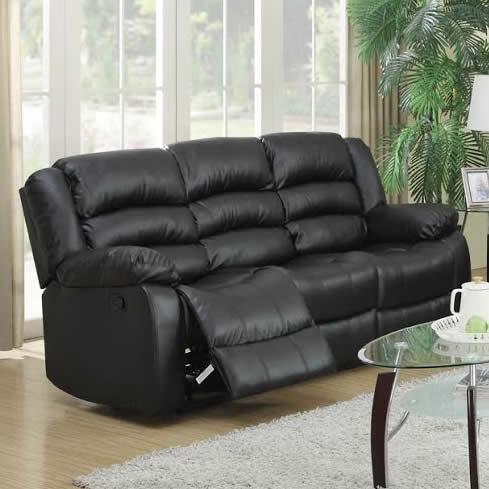 Happy Homes Dynamo Reclining Fabric Sofa Dynamo Sofa - Black IMAGE 1