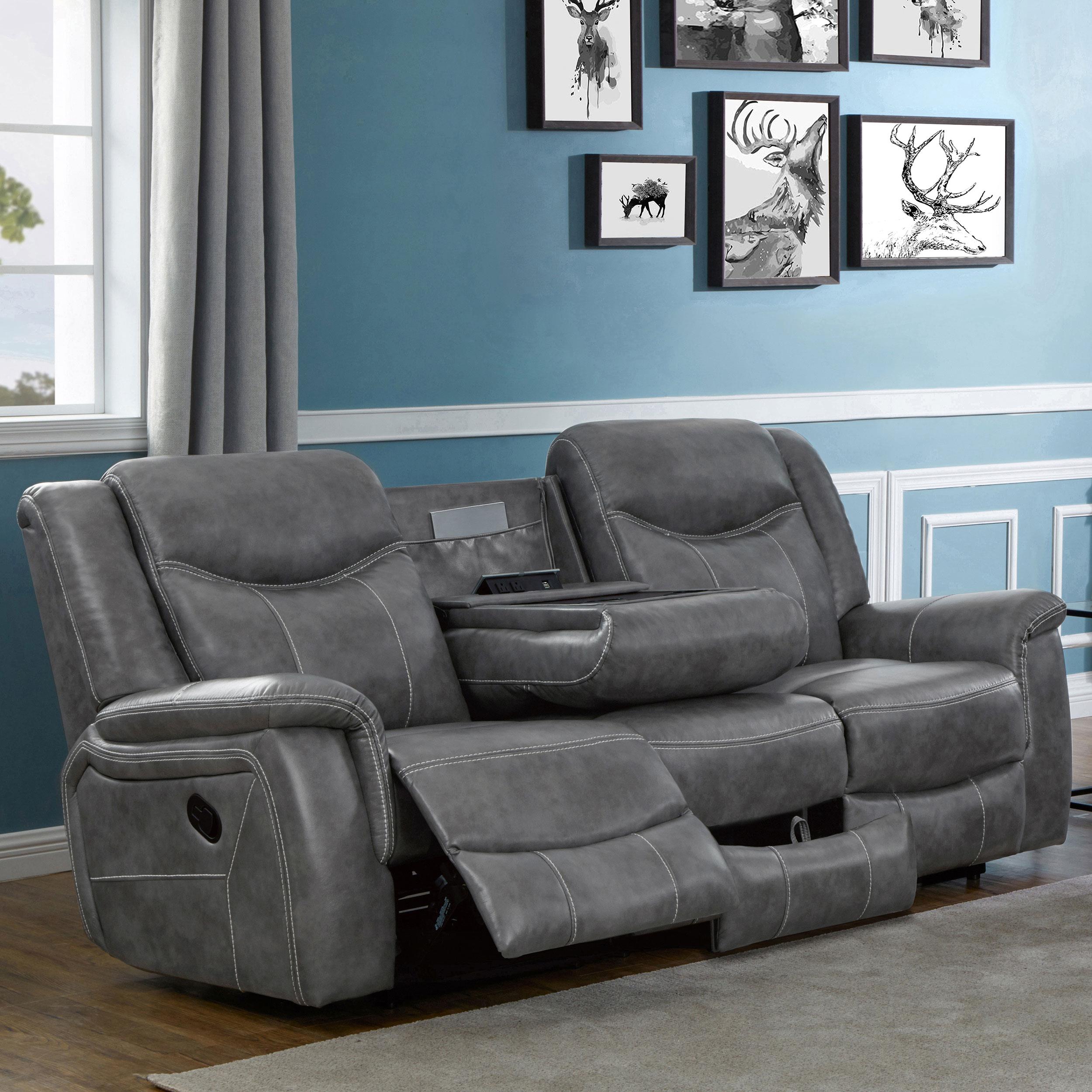 Diamond Modern Furniture COA Conrad Reclining Leatherette Sofa 650354 IMAGE 6