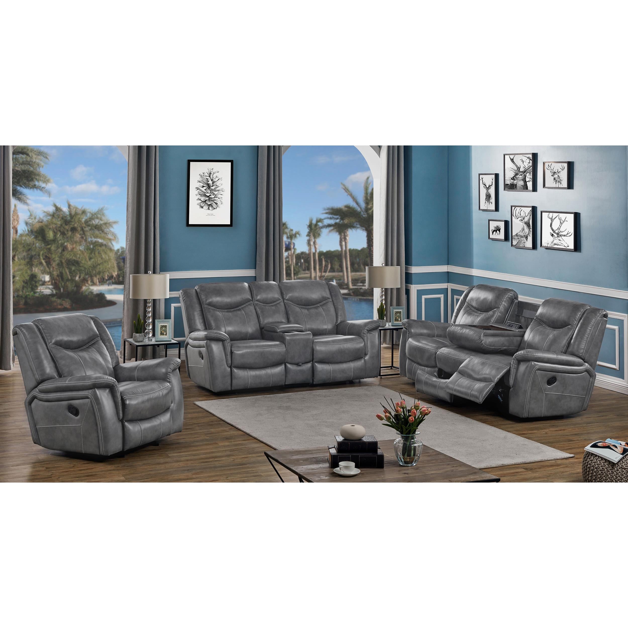 Diamond Modern Furniture COA Conrad Reclining Leatherette Sofa 650354 IMAGE 7