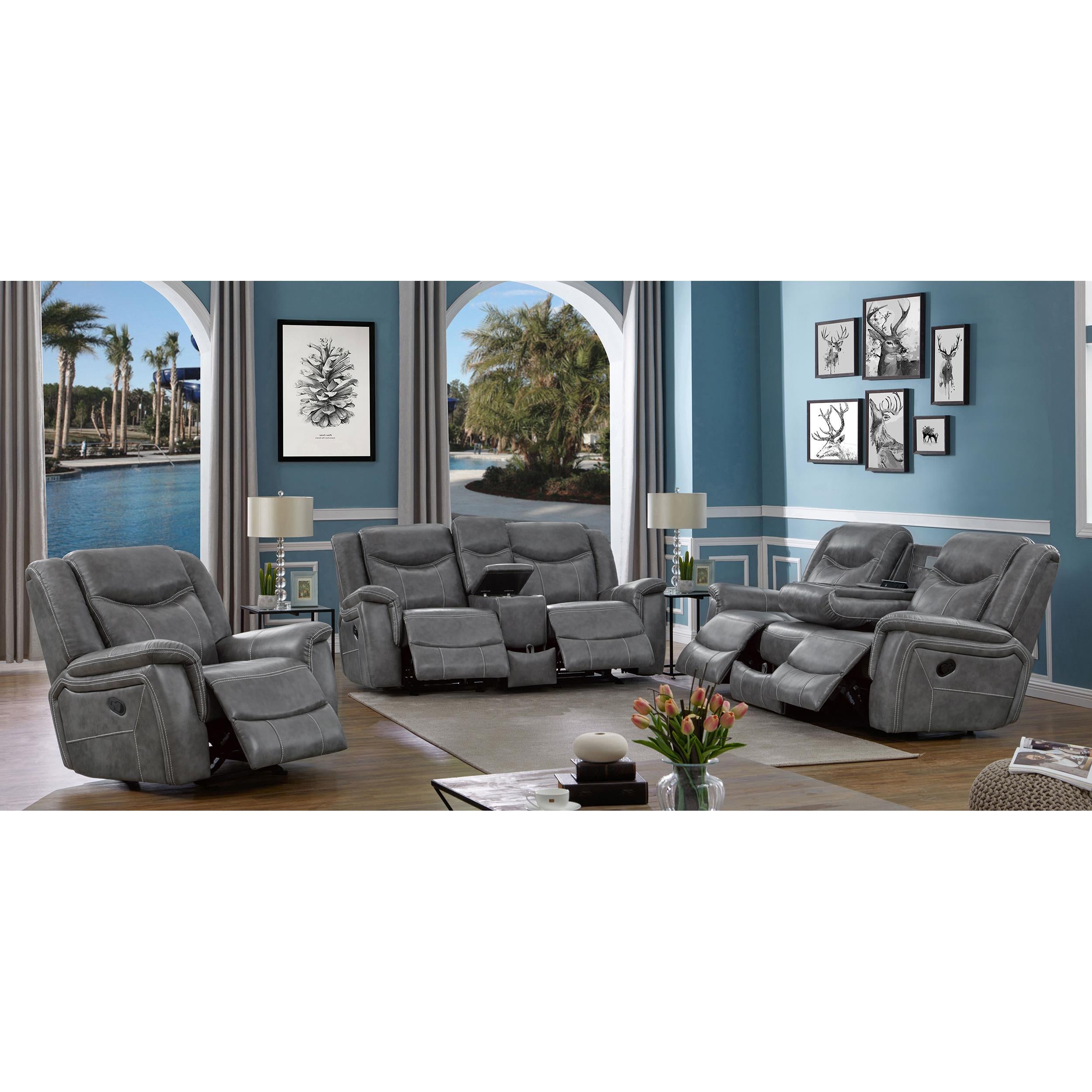Diamond Modern Furniture COA Conrad Reclining Leatherette Loveseat with Console 650355 IMAGE 10