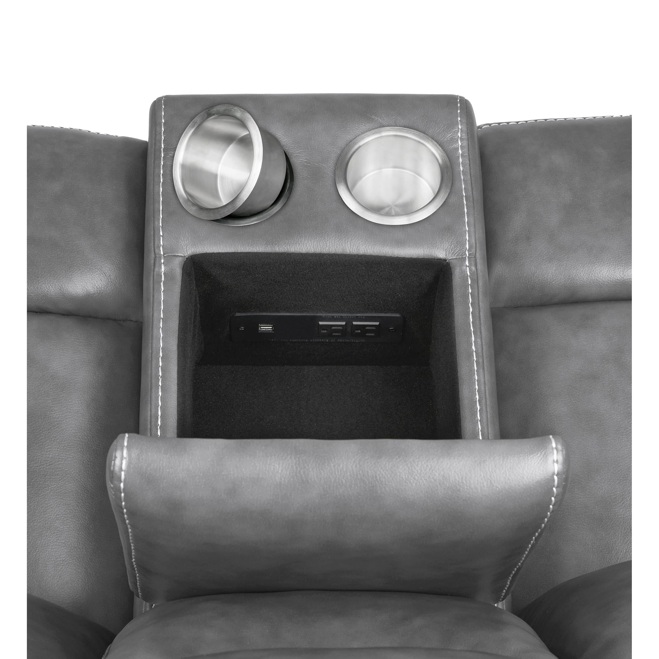 Diamond Modern Furniture COA Conrad Reclining Leatherette Loveseat with Console 650355 IMAGE 11