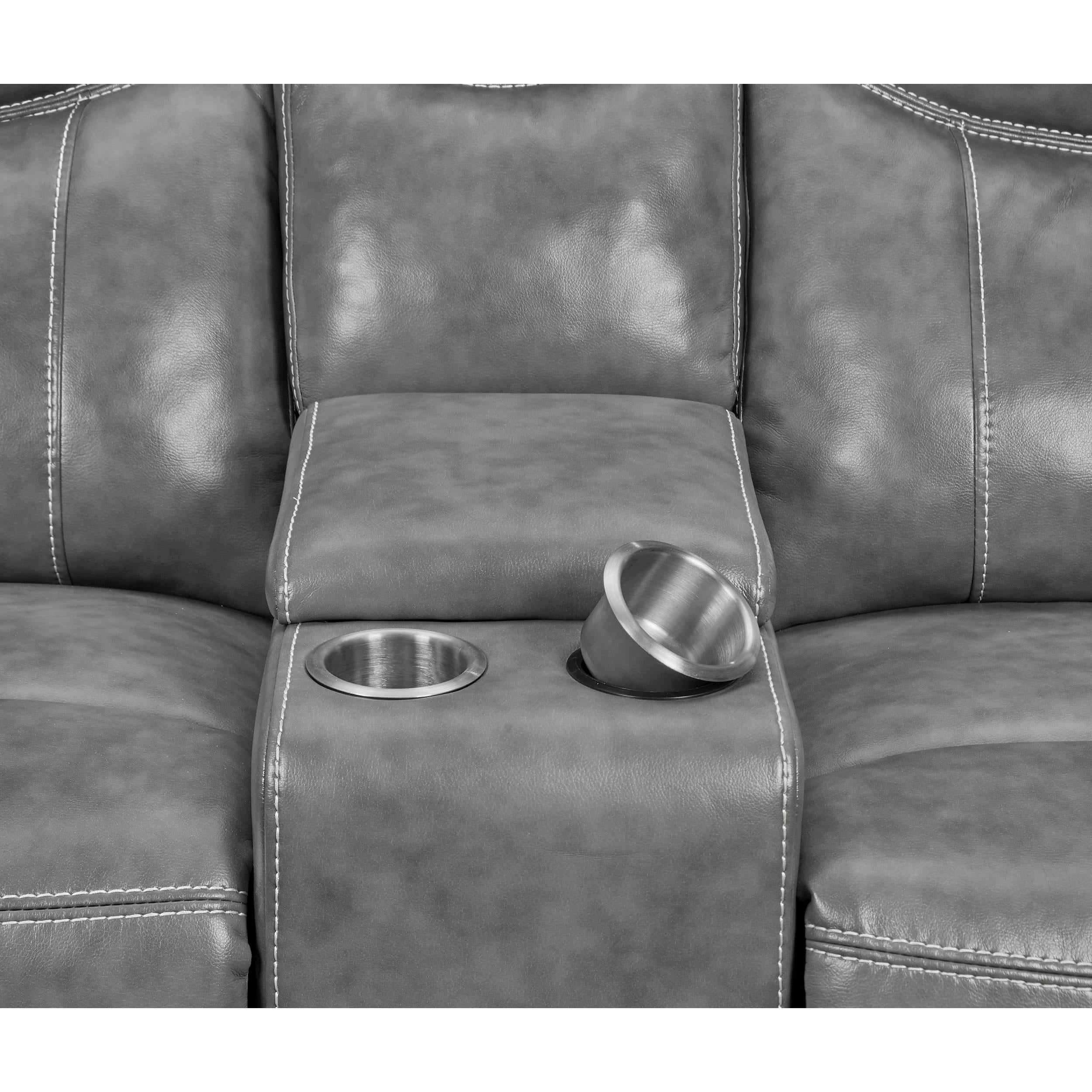Diamond Modern Furniture COA Conrad Reclining Leatherette Loveseat with Console 650355 IMAGE 12
