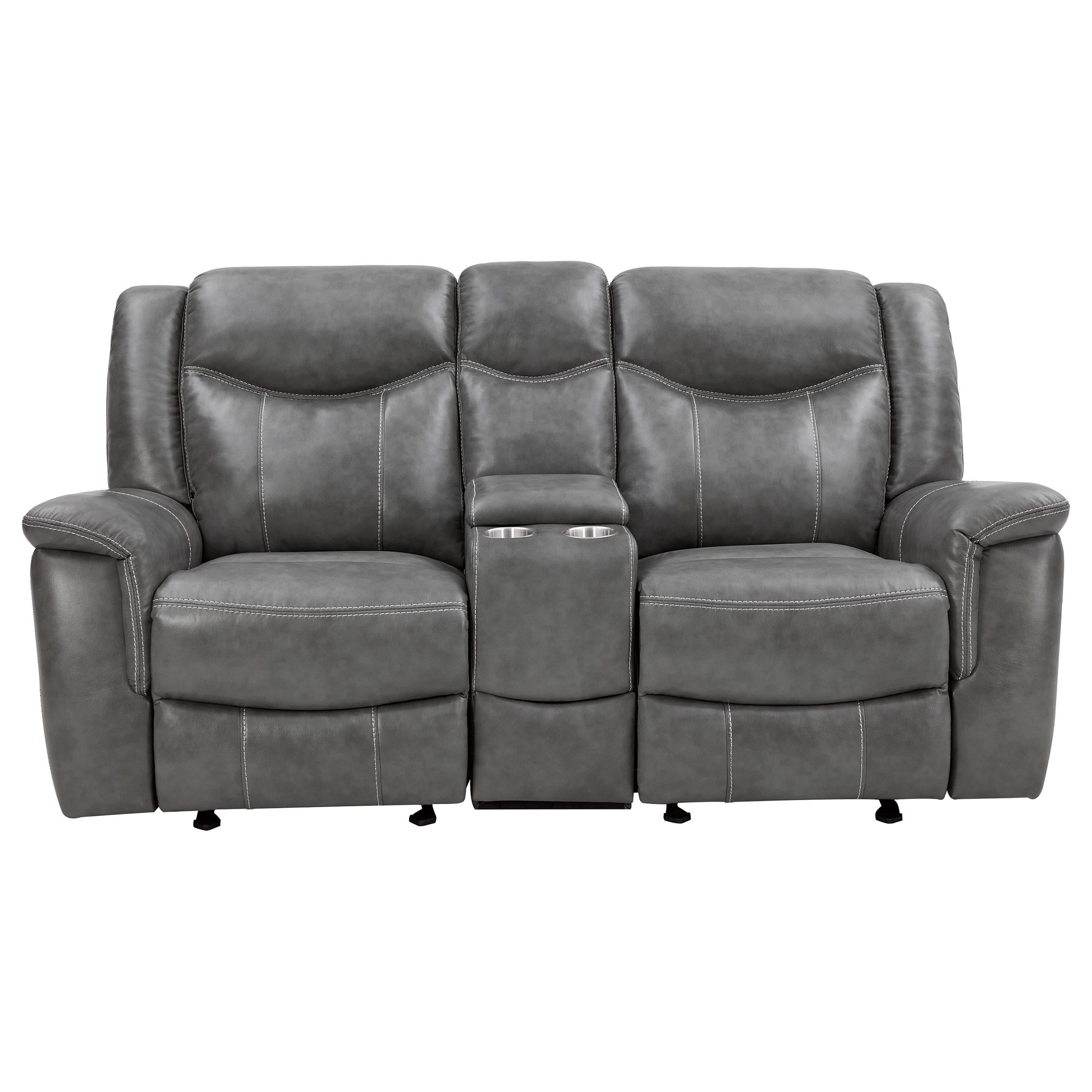 Diamond Modern Furniture COA Conrad Reclining Leatherette Loveseat with Console 650355 IMAGE 5