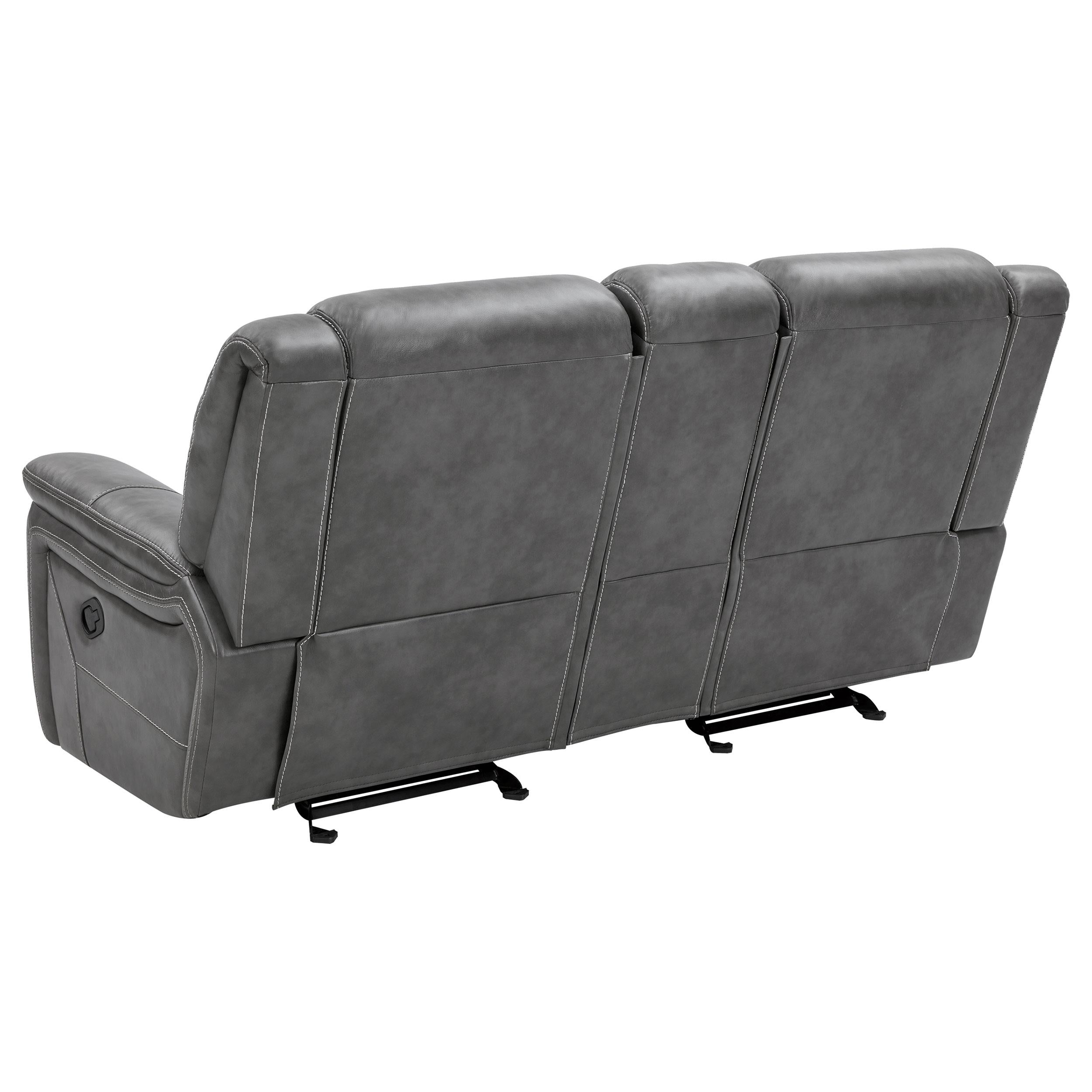 Diamond Modern Furniture COA Conrad Reclining Leatherette Loveseat with Console 650355 IMAGE 6