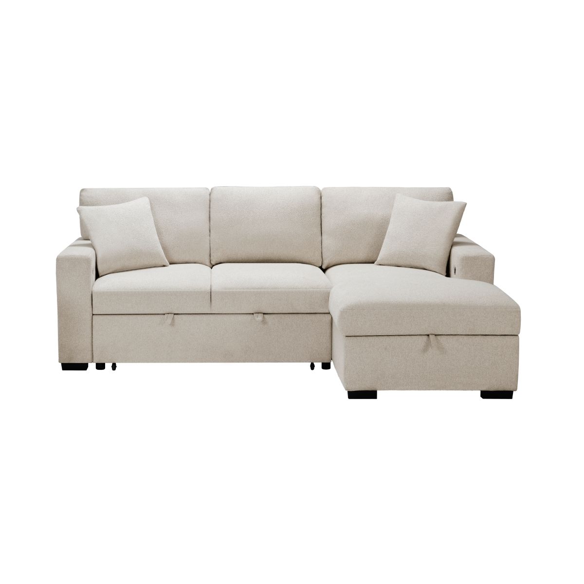Pompano - Sectional With Chaise, Pull-Out Bed And Hidden Storage, Charging Ports