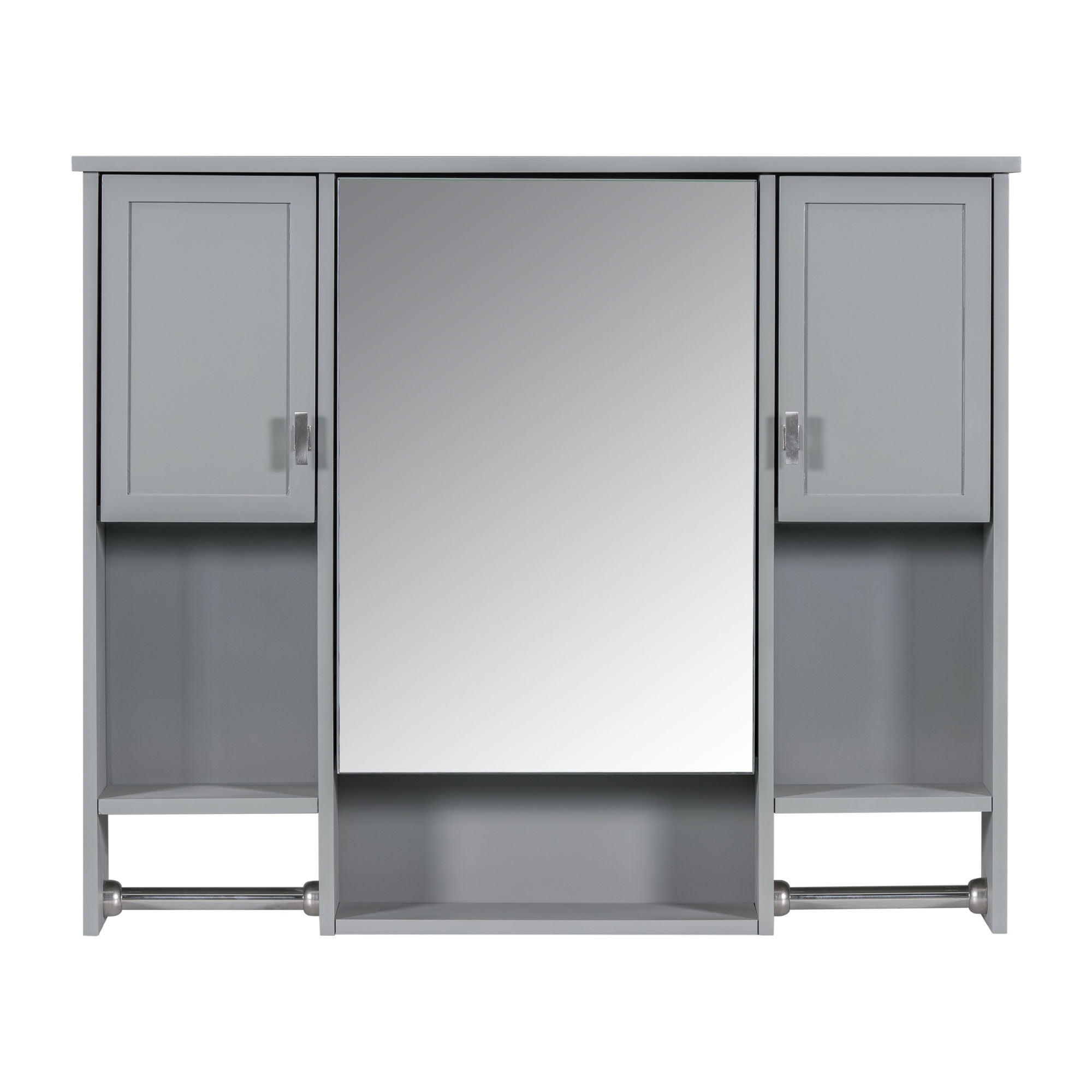 Wall Mounted Bathroom Storage Cabinet With Mirror, Medicine Cabinet With Towel Bar