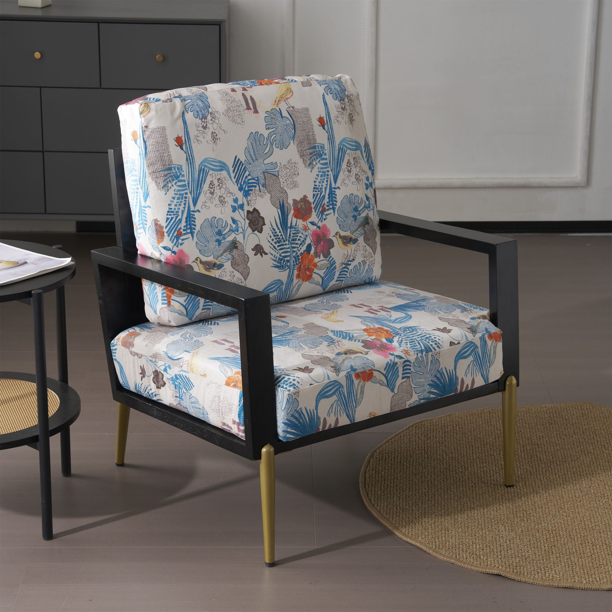 Modern Armchair With Solid Wood Frame