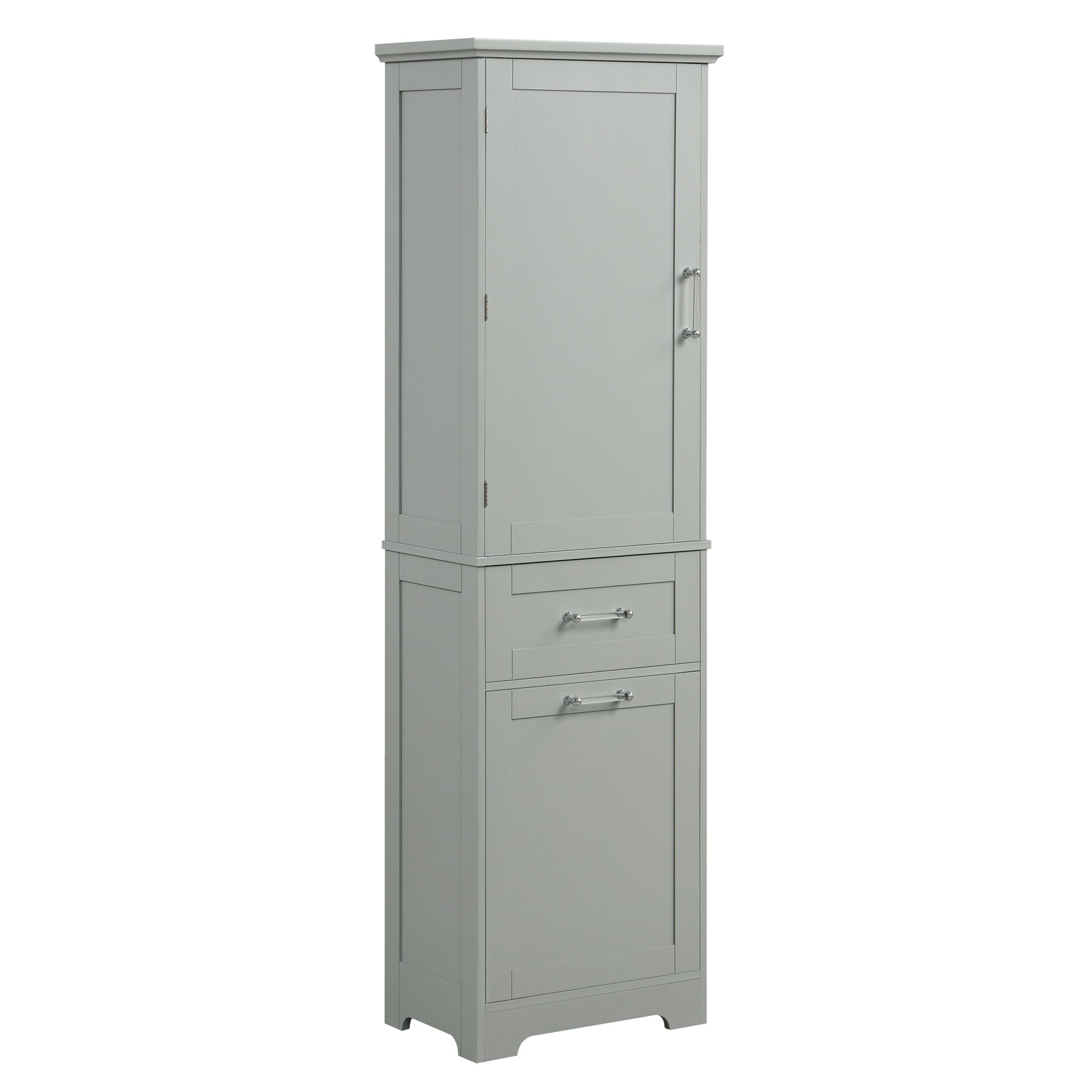 Tall Freestanding Bathroom Storage Cabinet With Adjustable Shelf And 2 Drawers