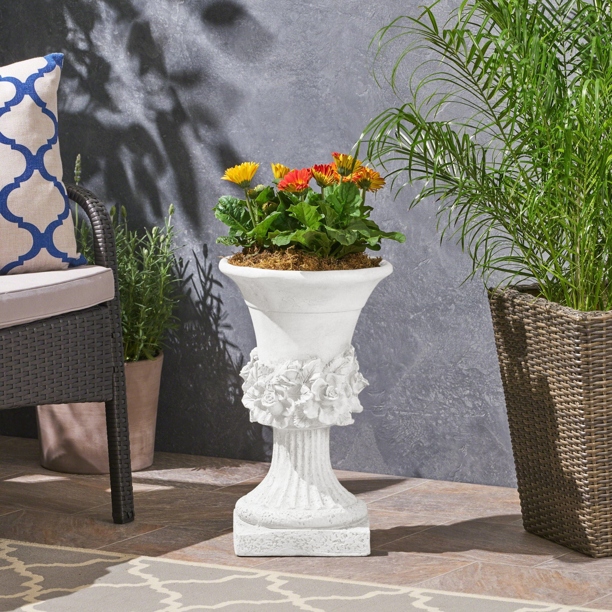 Garden Durable Urn Planter - Antique White