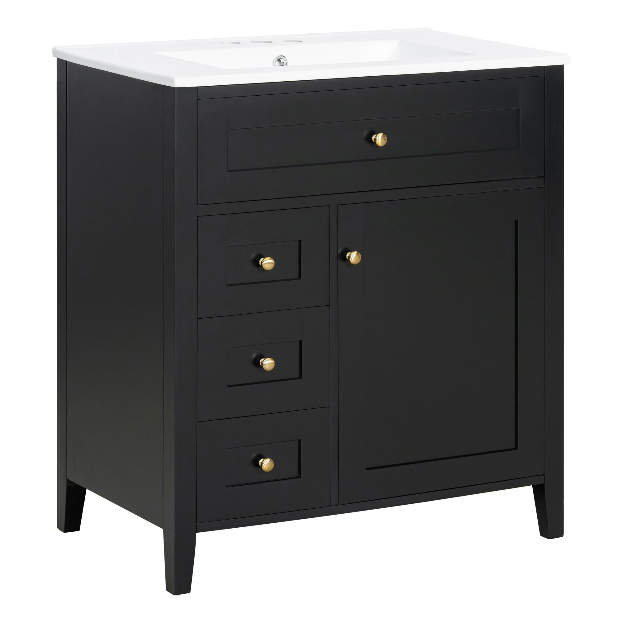 Bathroom Vanity With Sink, 3 Drawers And Adjustable Shelf, Freestanding Storage Unit