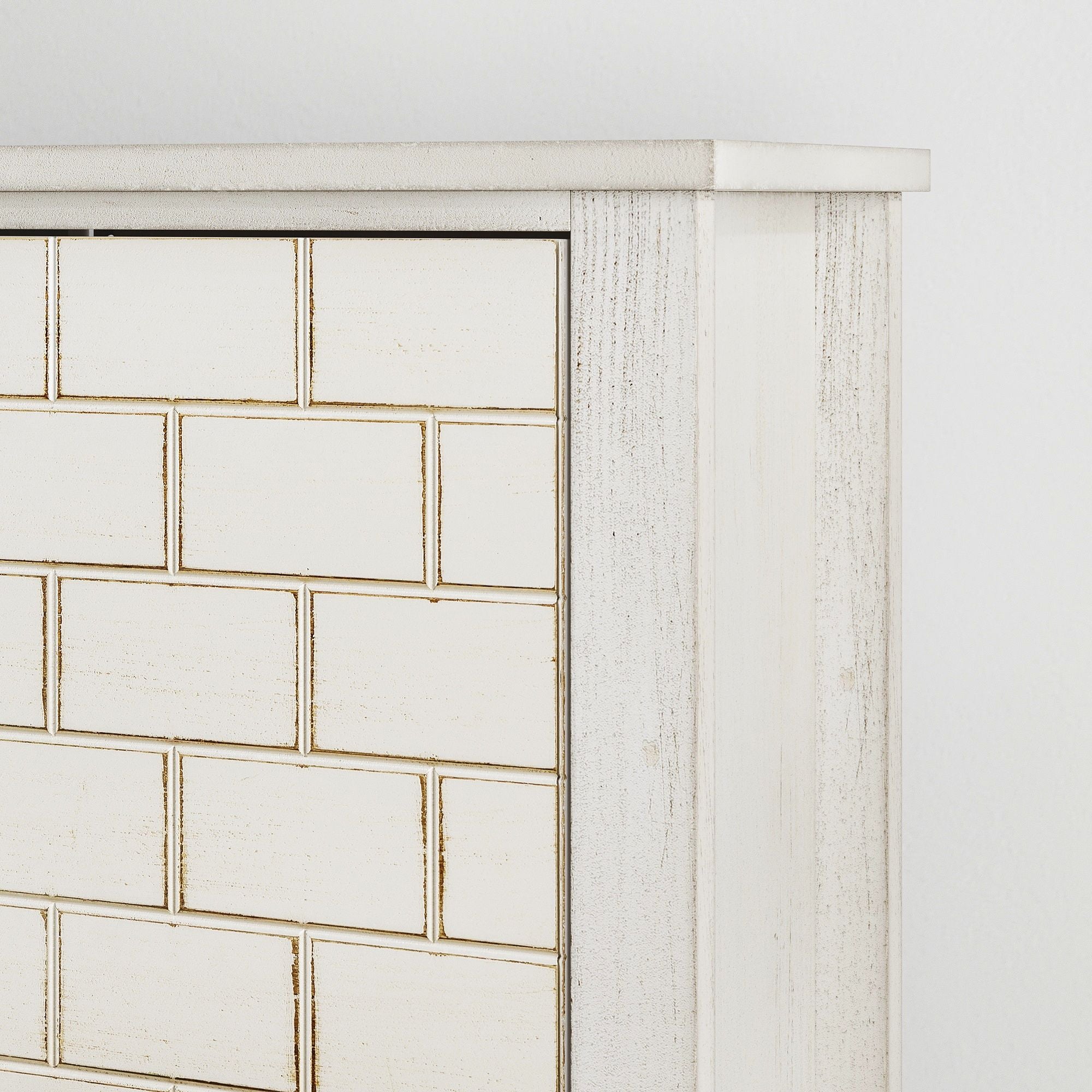 Retro Shoe Storage Cabinet, Mid Century Vintage Freestanding With 2 Flip Drawers, Suitable For Entryway - Retro White / White / Vintage