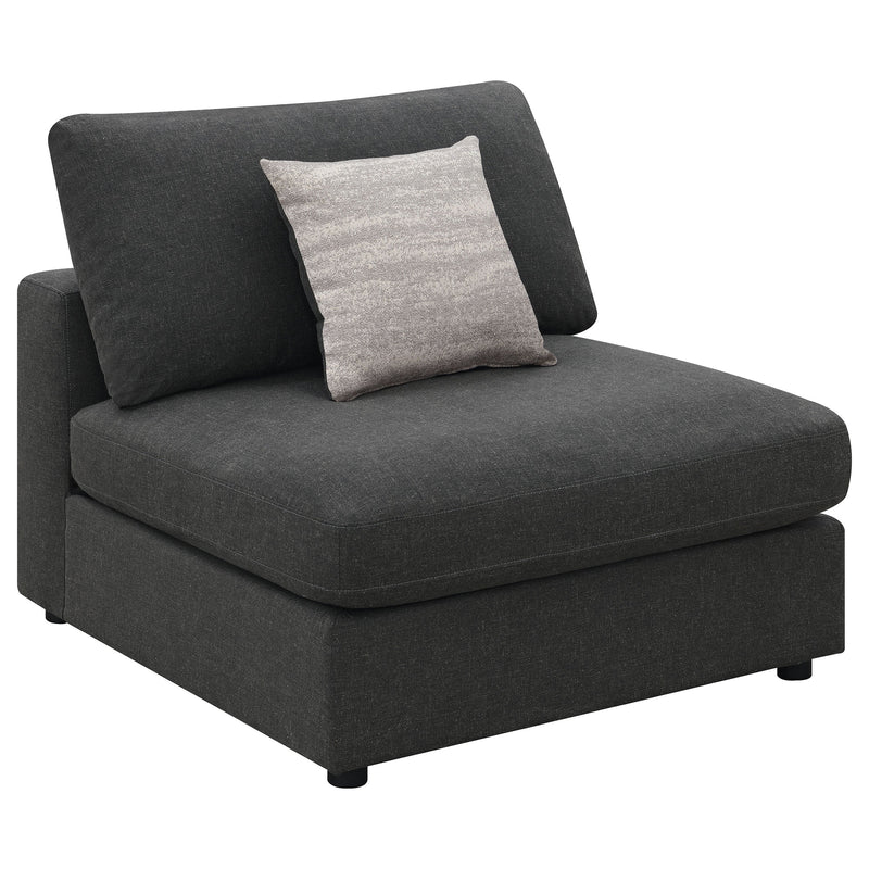 Serene Upholstered Armless Chair Beige