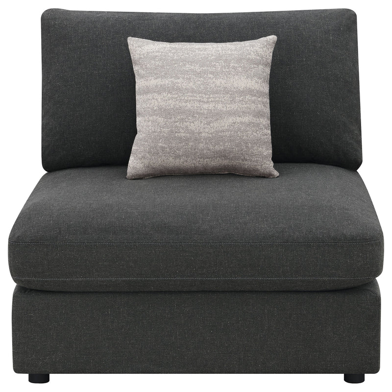 Serene Upholstered Armless Chair Beige
