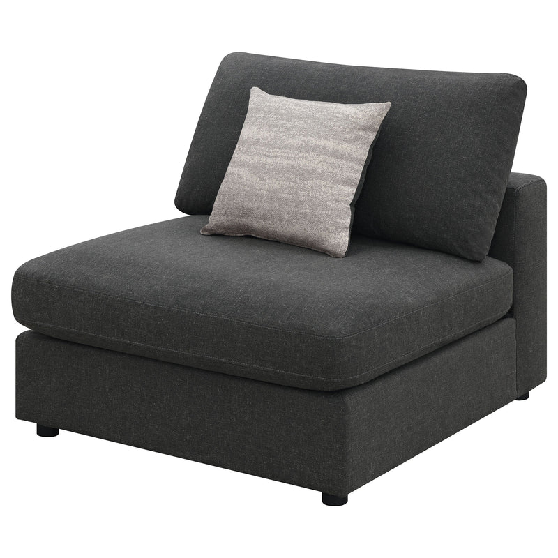Serene Upholstered Armless Chair Beige