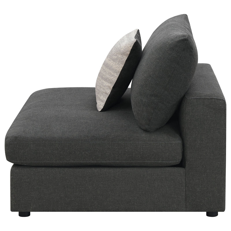 Serene Upholstered Armless Chair Beige