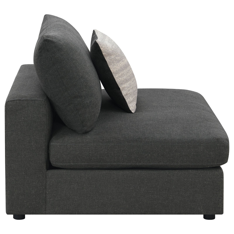 Serene Upholstered Armless Chair Beige