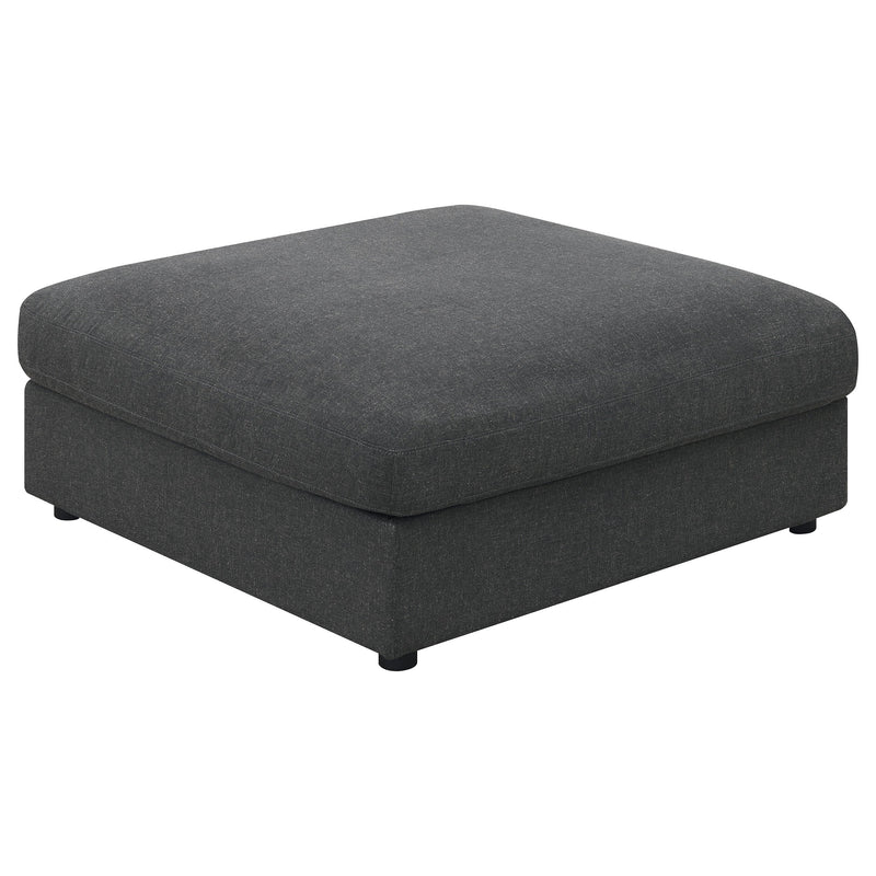 Serene Square Upholstered Ottoman Beige