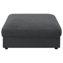 Serene Square Upholstered Ottoman Beige