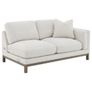 Geneva Boucle Upholstered Sectional Chaise Sofa Sand