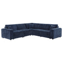Atlantic 6-piece Upholstered Modular Sectional Sofa Blue