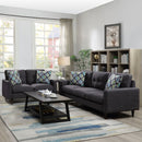 Watsonville  Upholstered Track Arm Sofa Set Grey
