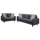 Watsonville  Upholstered Track Arm Sofa Set Grey