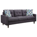 Watsonville  Upholstered Track Arm Sofa Set Grey