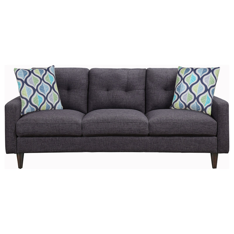 Watsonville  Upholstered Track Arm Sofa Set Grey
