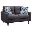 Watsonville  Upholstered Track Arm Sofa Set Grey