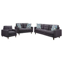 Watsonville  Upholstered Track Arm Sofa Set Grey