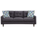 Watsonville Upholstered Track Arm Tufted Sofa Grey