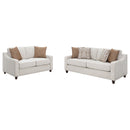 Christine  Upholstered Sloped Arm Sofa Set Beige