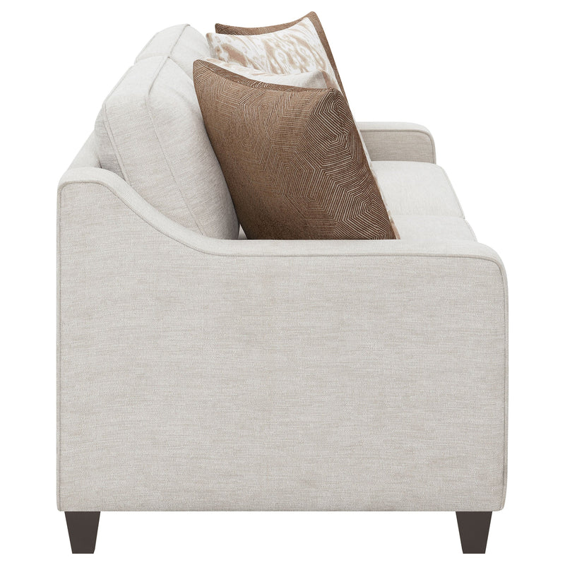 Christine  Upholstered Sloped Arm Sofa Set Beige