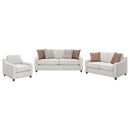 Christine  Upholstered Sloped Arm Sofa Set Beige