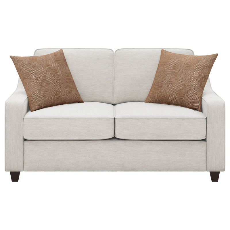 Christine  Upholstered Sloped Arm Sofa Set Beige