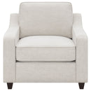 Christine Upholstered Sloped Arm Accent Chair Beige