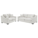 Ashlyn  Upholstered Track Arm Sofa Set Sand