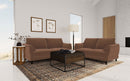 Selma 2-piece Velvet Upholstered Crescent Arm Sofa Set Rust