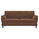 Selma 2-piece Velvet Upholstered Crescent Arm Sofa Set Rust