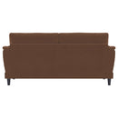 Selma Velvet Upholstered Crescent Arm Sofa Rust