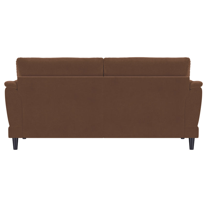 Selma Velvet Upholstered Crescent Arm Sofa Rust