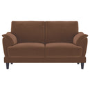 Selma Velvet Upholstered Crescent Arm Loveseat Rust