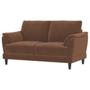 Selma Velvet Upholstered Crescent Arm Loveseat Rust