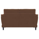 Selma Velvet Upholstered Crescent Arm Loveseat Rust