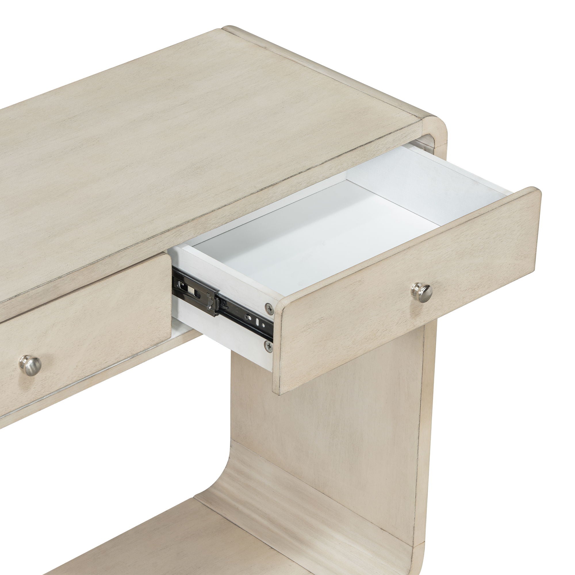 onsole Table With 3 Drawers And Display Shelf