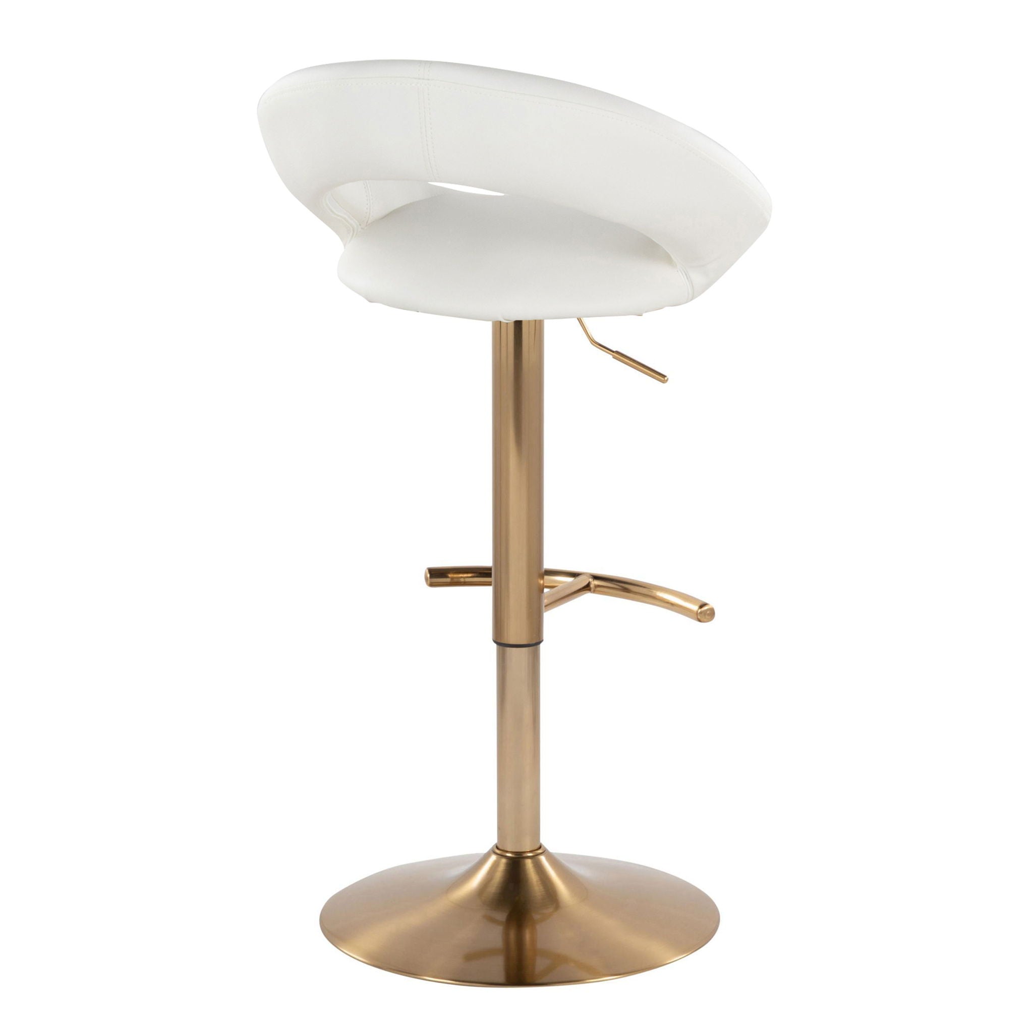 Posh - Contemporary / Glam Adjustable Barstool With Swivel With Rounded T Footrest (Set of 2)