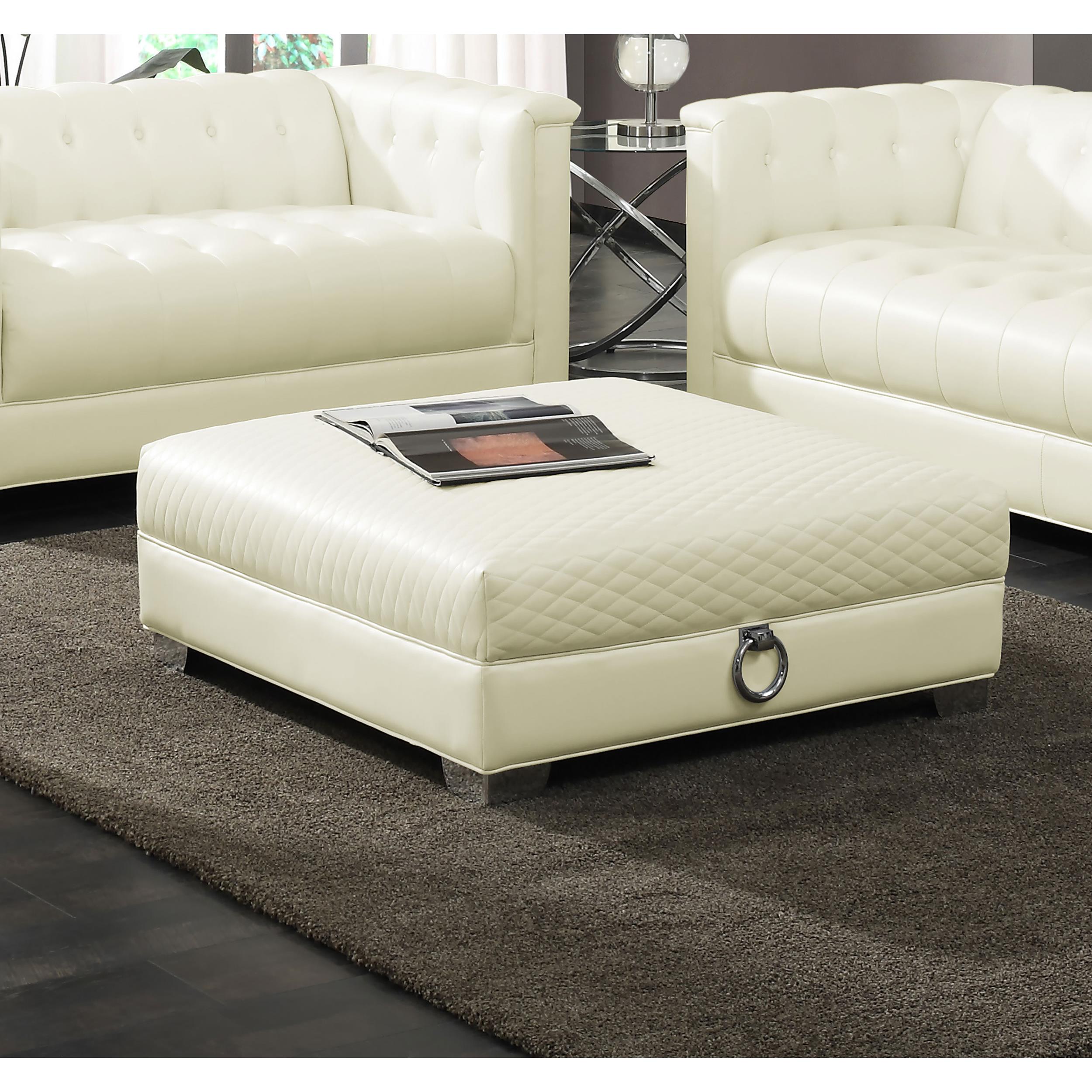 Diamond Modern Furniture COA Chaviano Leatherette Ottoman 505394 IMAGE 3